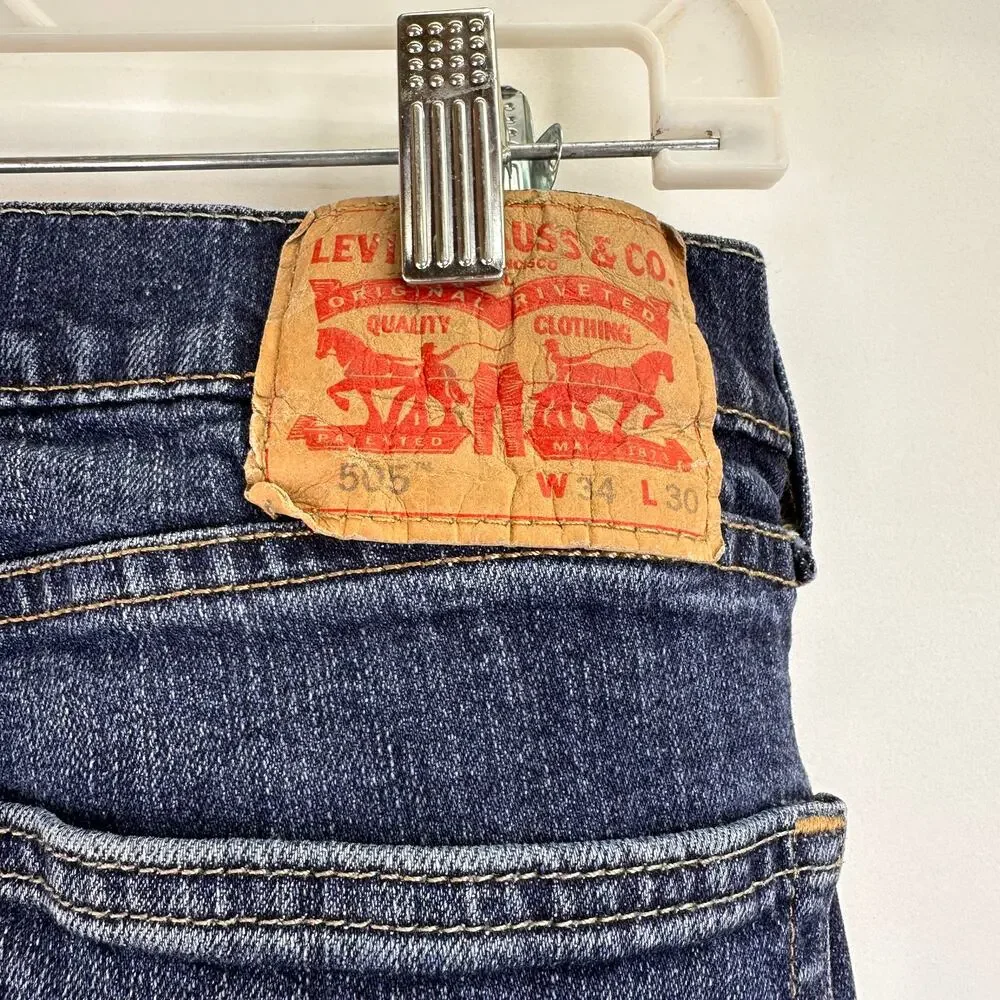 Levi's 505 Men's Straight Cut Jeans Size 34